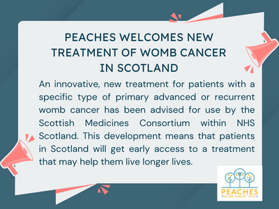 Text - Peaches welcoming new treatment of womb cancer in Scotland