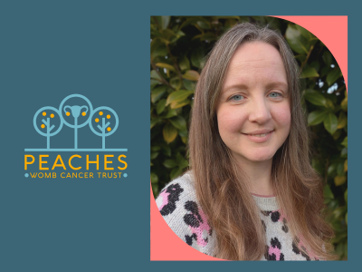 Headshot of Joelle Morgan next to Peaches logo